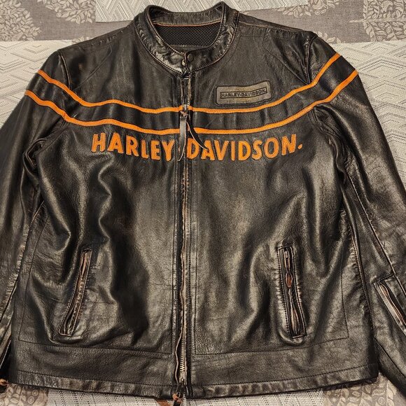 Harley Davidson Double Ton Slim Fit Leather Motorcycle Jacket